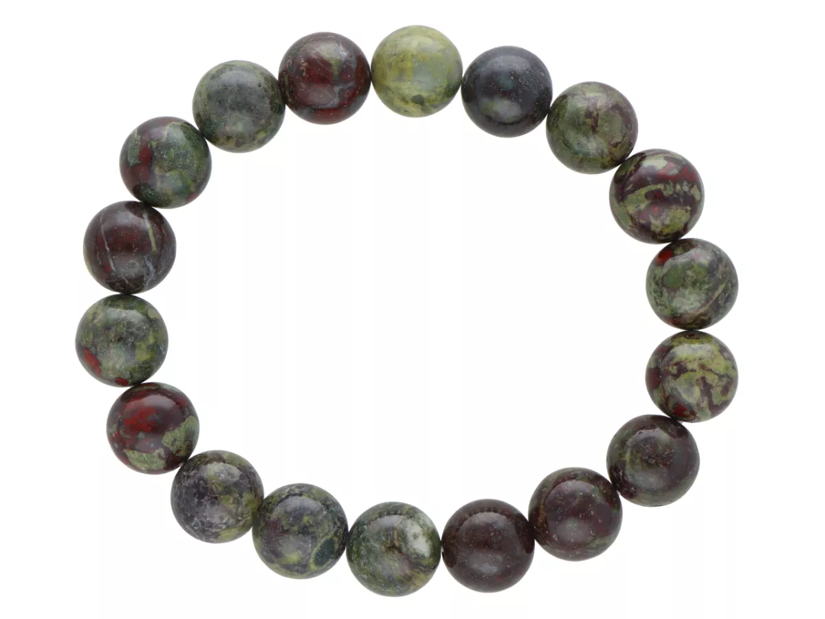 R3P71 BRANSOLETKA JASPIS AFRYKAŃSKI ZIELONY KULE 10,5 mm