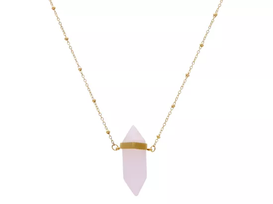 N3J93 NASZYJNIK KWARC RÓŻOWY I STAL CHIRURGICZNA