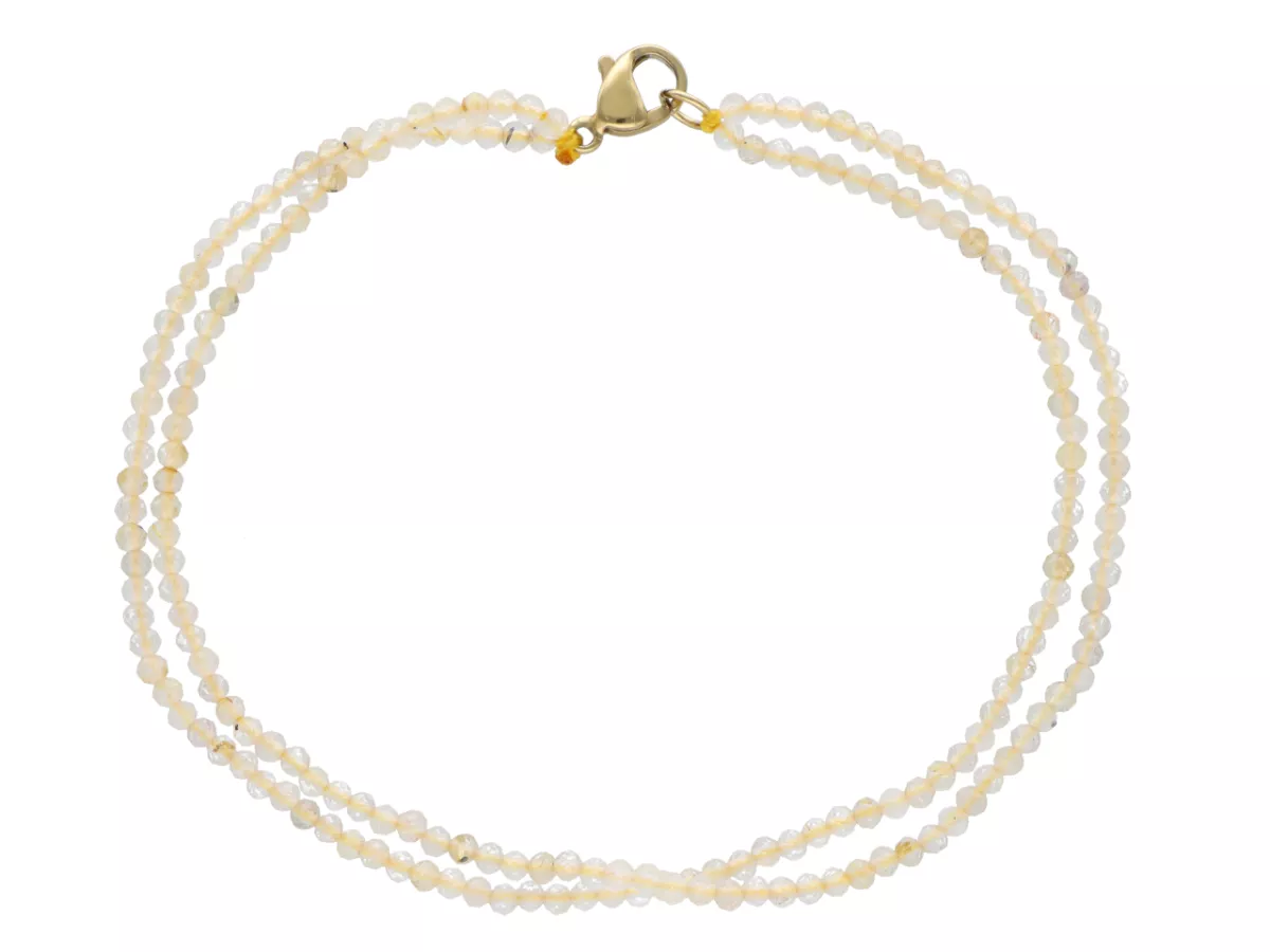 R3G39 BRANSOLETKA SZKLANA CYRKONIA KULE FASETOWANE 2 mm