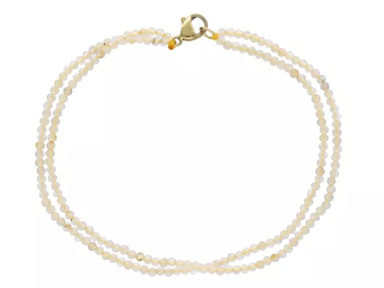 R3G39 BRANSOLETKA SZKLANA CYRKONIA KULE FASETOWANE 2 mm