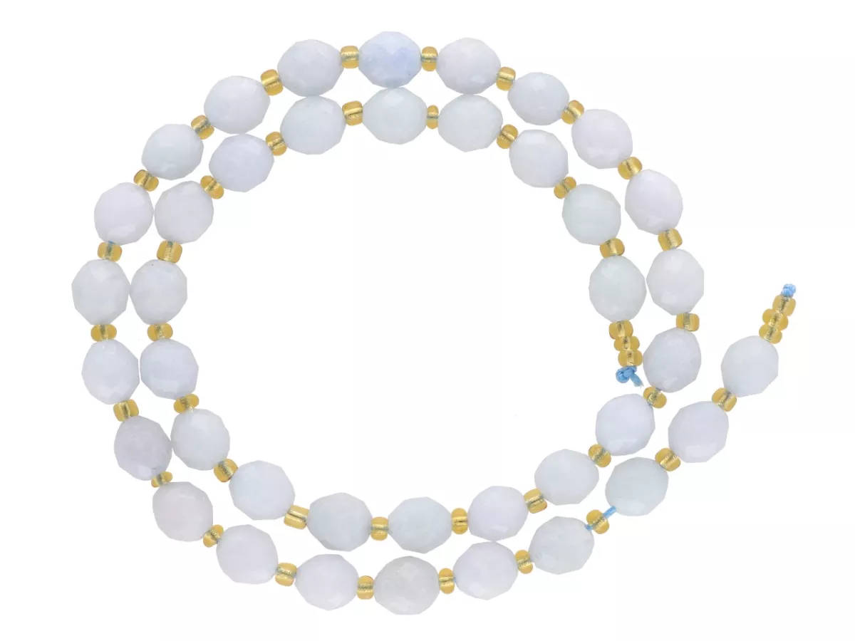 R4U33 AKWAMARYN OWAL FASETOWANY 7,5/8,5 mm - 1 SZNUR