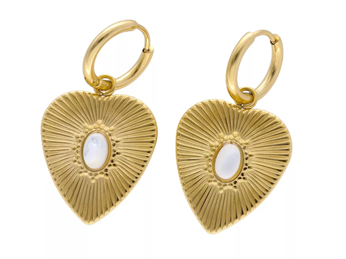 U1X10 KOLCZYKI MASA PERŁOWA I STAL CHIRURGICZNA 1 PARA