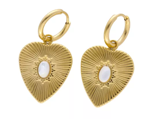 U1X10 KOLCZYKI MASA PERŁOWA I STAL CHIRURGICZNA 1 PARA