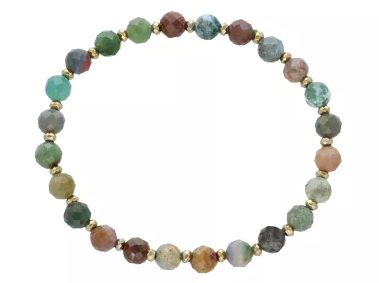 R5B71 BRANSOLETKA AGAT INDYJSKI I HEMATYT