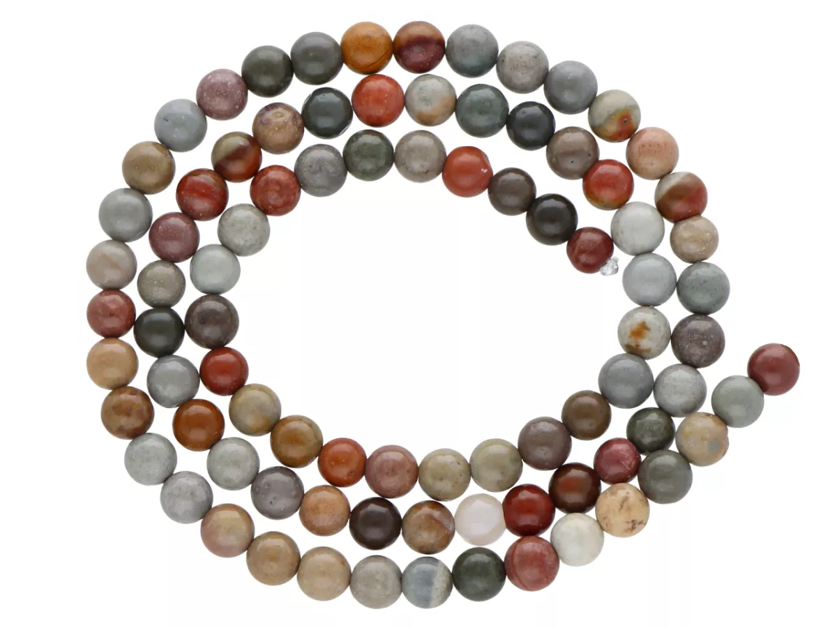 K7A22 JASPIS MORSKI BRĄZOWY KULE 4,5 mm - 1 SZNUR