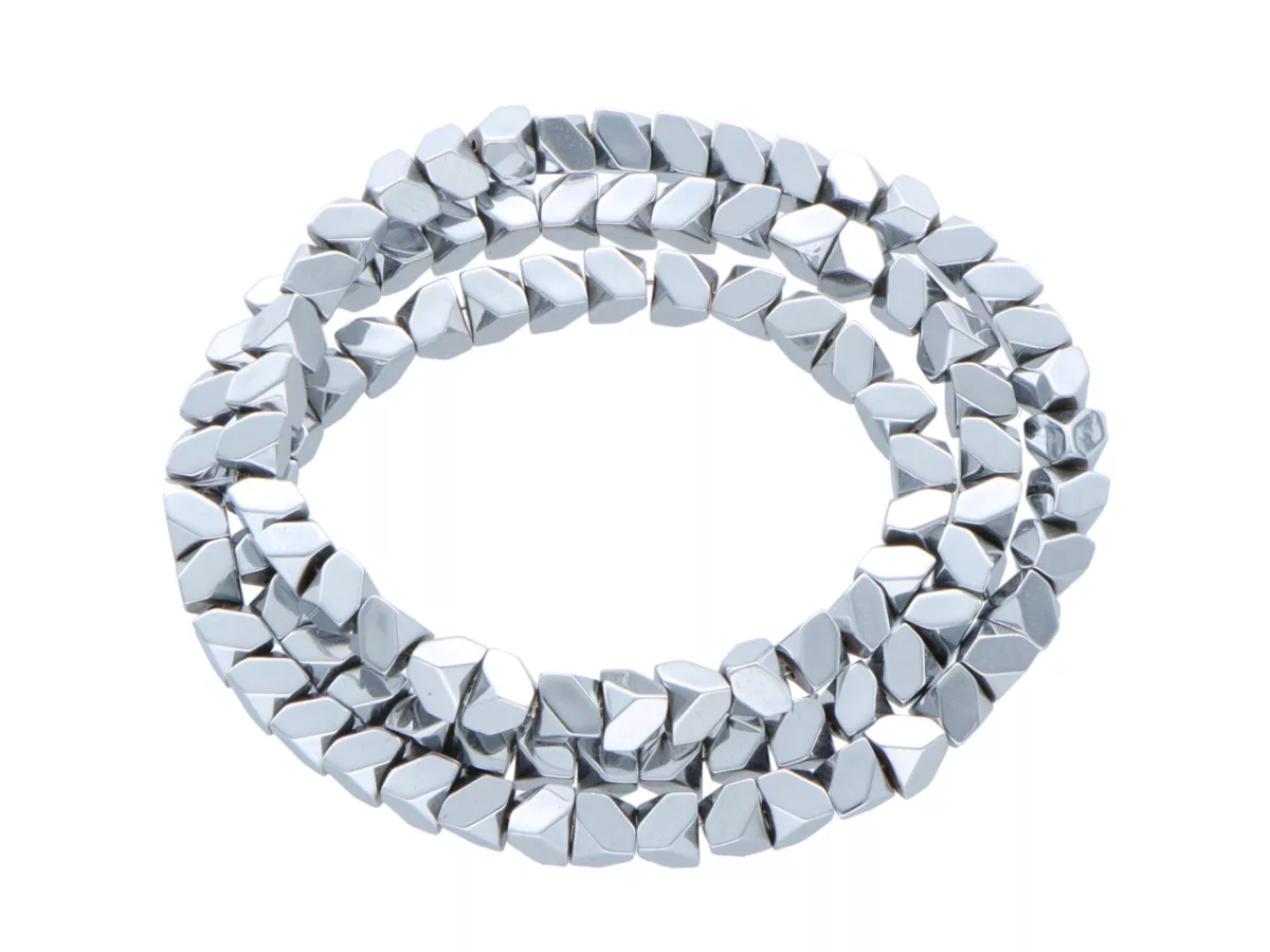 K6X64H HEMATYT ELEMENTY 4/4 mm - 5 SZNURÓW - ZESTAW