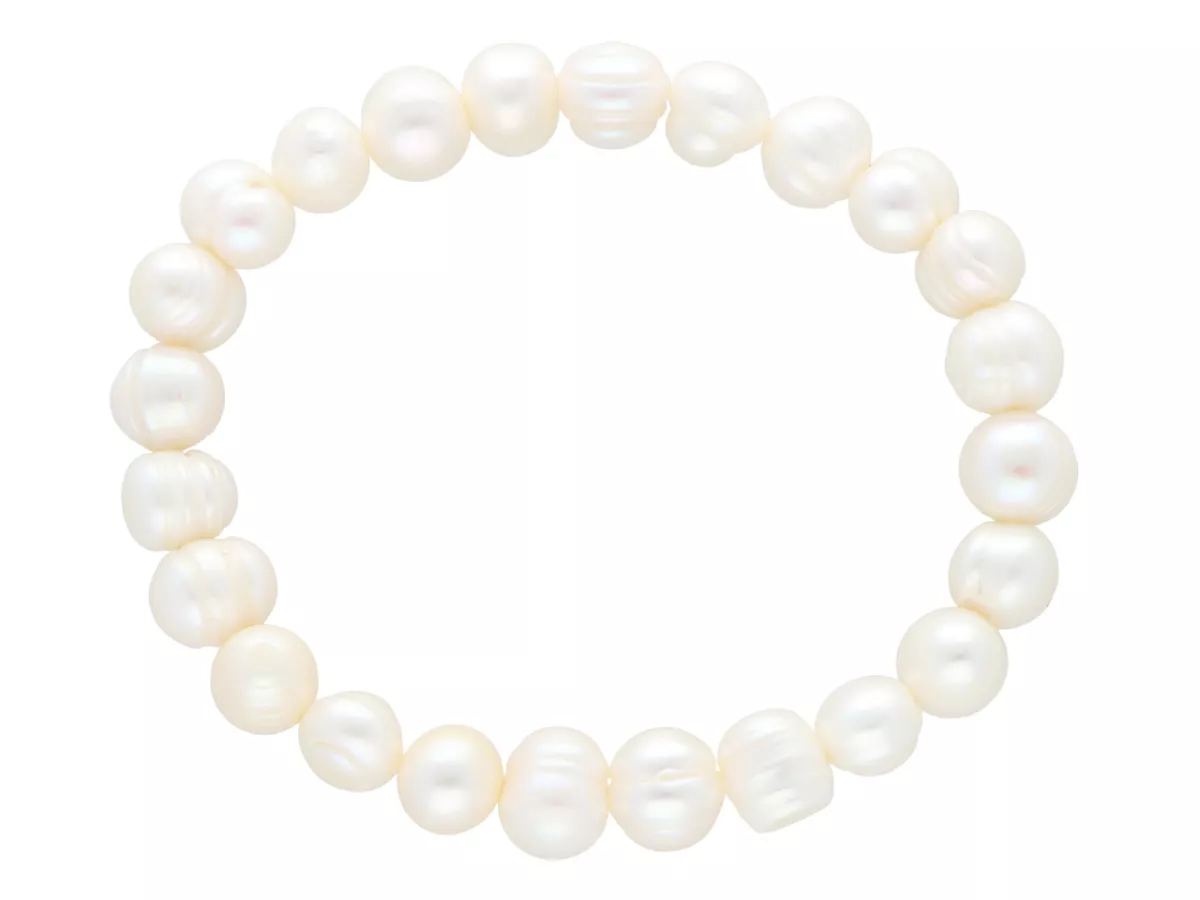 R4B51 BRANSOLETKA PERŁY NATURALNE NA GUMCE