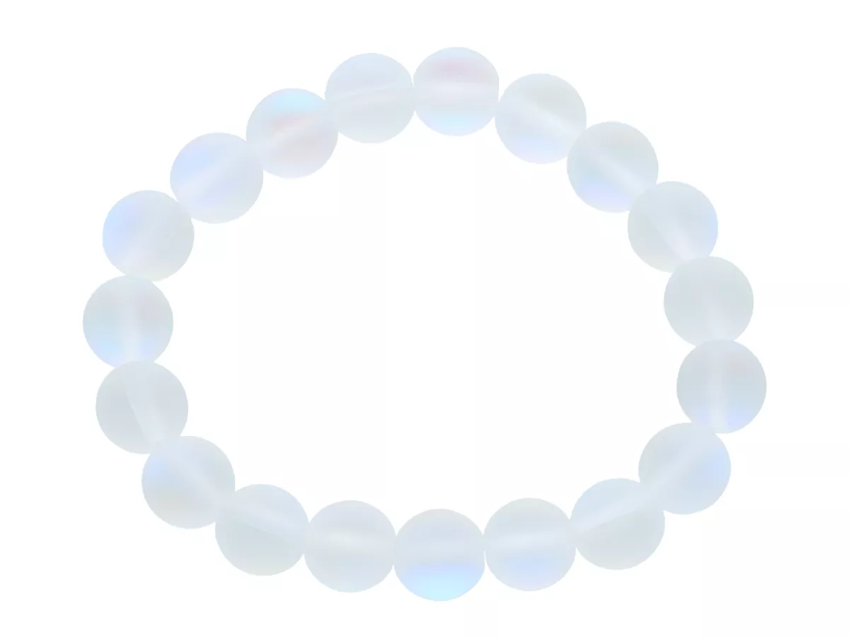 R1U78 BRANSOLETKA CYRKONIA SZKLANA MATOWA KULE 10 mm