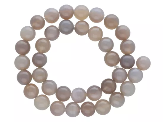 K5Z10 SZARY AGAT KULE 10 mm 1 SZNUR