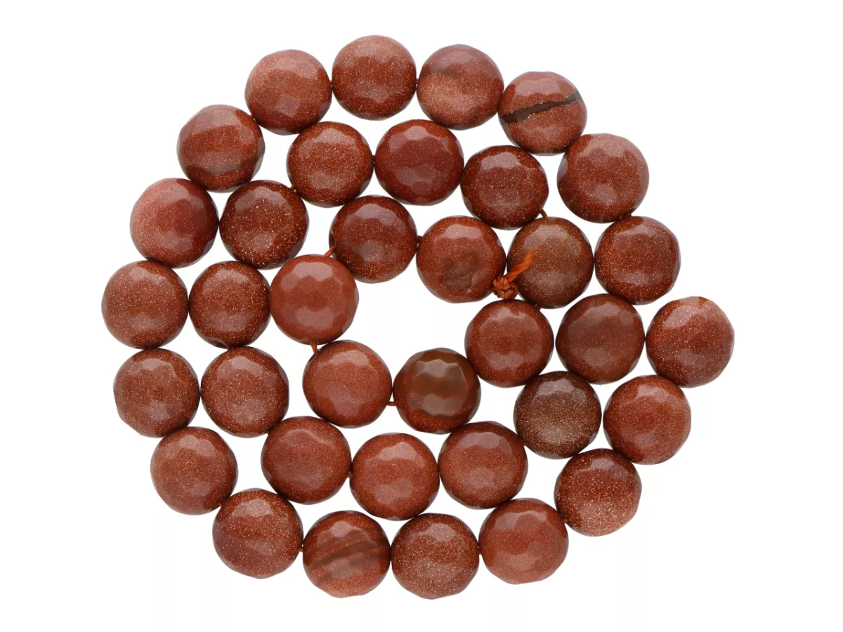 K5R39 PIASEK PUSTYNI KULE FASETOWANE 9,5 mm - 1 SZNUR