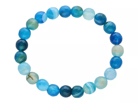 R4H85 BRANSOLETKA AGAT KULE FASETOWANE 8 mm