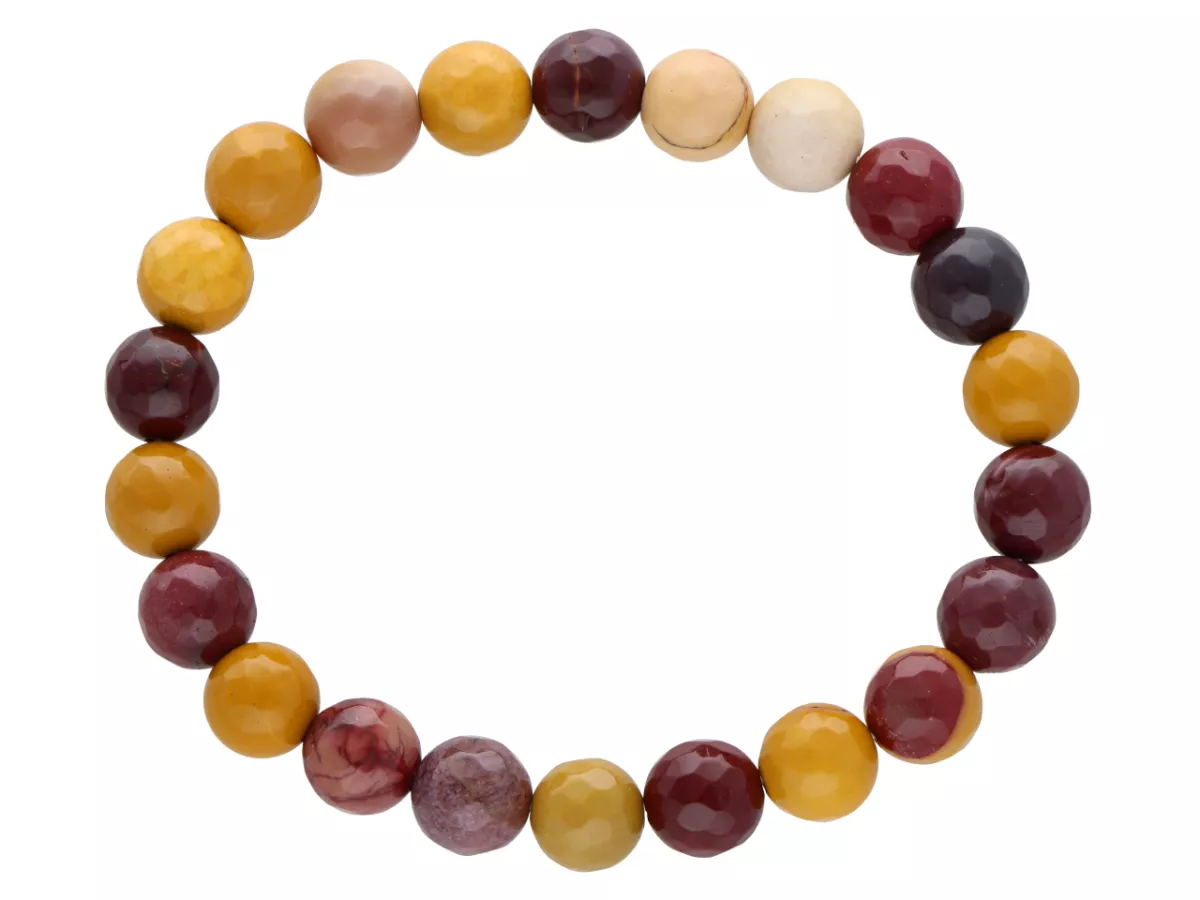 R4W31 BRANSOLETKA MOKAIT KULE FASETOWANE 8 mm