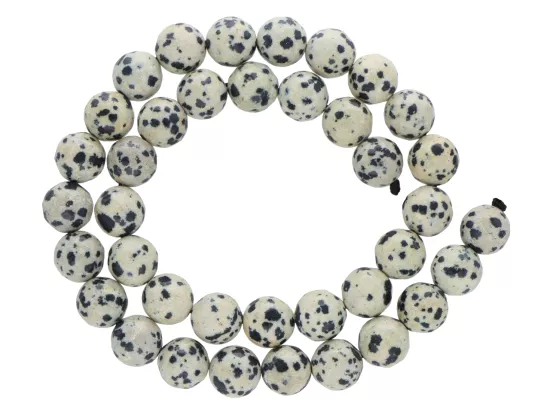 K6L17 JASPIS DALMATYŃSKI KULE FASETOWANE 10 mm - 1 SZNUR