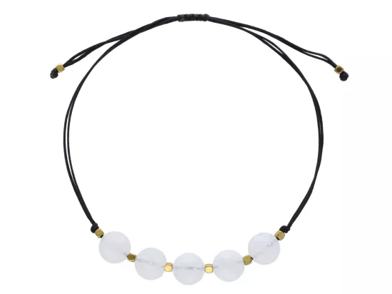 R4N10 BRANSOLETKA SHAMBALLA KRYSZTAŁ GÓRSKI DYSK FASETOWANY