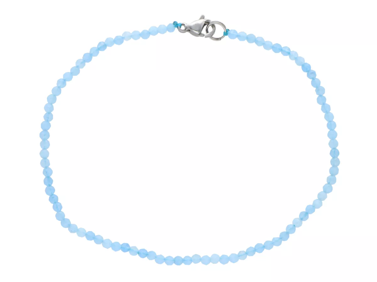 R3B25 BRANSOLETKA AKWAMARYN KULE FASETOWANE 2,5 mm