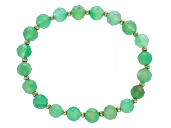 R5B93 BRANSOLETKA AGAT ZIELONY I HEMATYT