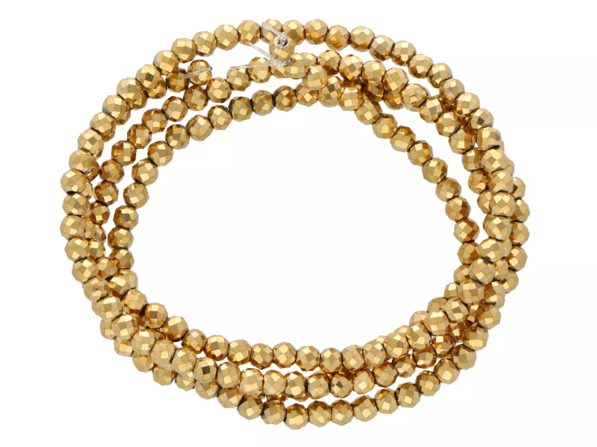 K7O40 HEMATYT MIODOWY KULE FASETOWANE 2 mm - 1 SZNUR