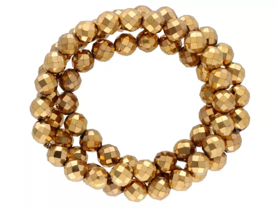 K7O69 HEMATYT MIODOWY KULE FASETOWANE 6 mm - 1 SZNUR