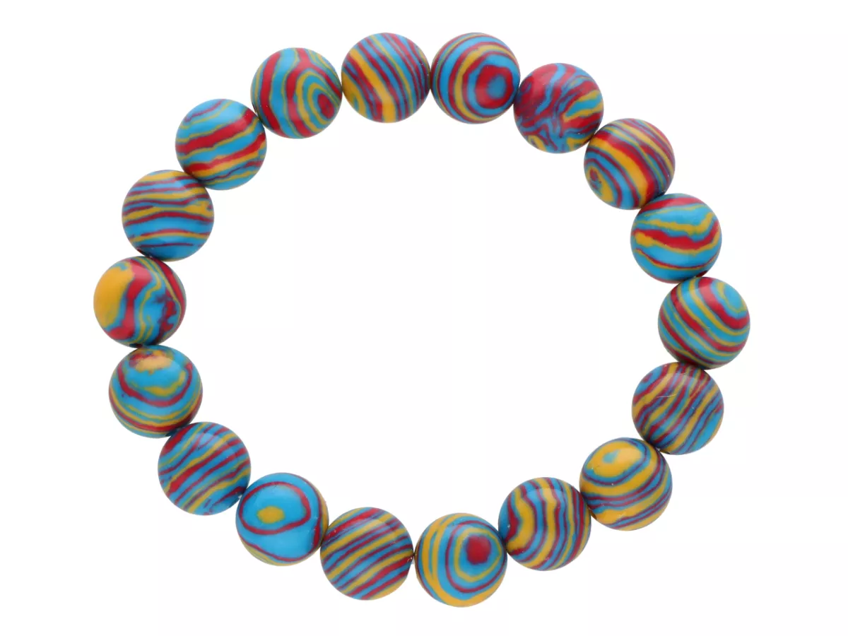 R3P88 BRANSOLETKA MALACHIT SYNTETYCZNY KULE 10 mm