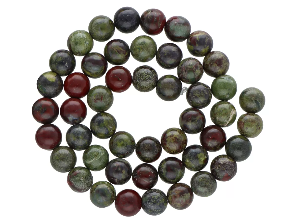 K7A26 JASPIS AFRYKAŃSKI ZIELONY KULE 8,5 mm - 1 SZNUR