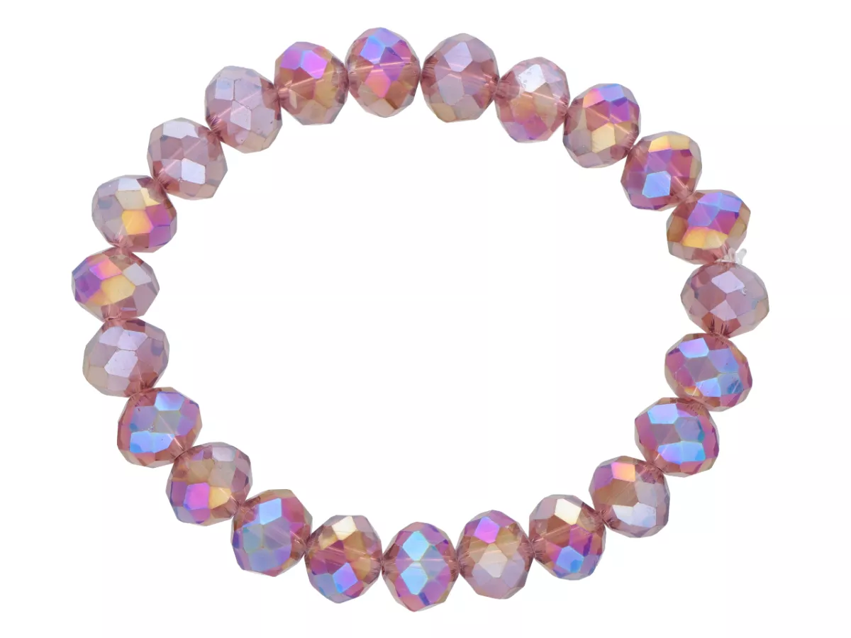 R4G88 BRANSOLETKA KRYSZTAŁKI 10 mm NA GUMCE