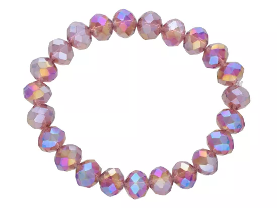 R4G88 BRANSOLETKA KRYSZTAŁKI 10 mm NA GUMCE