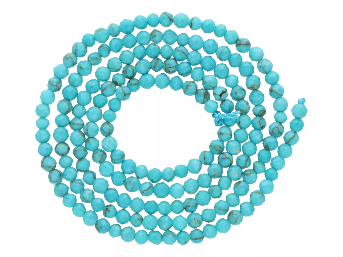 K7A33 TURKUS KULE FASETOWANE 2,5 mm - 1 SZNUR