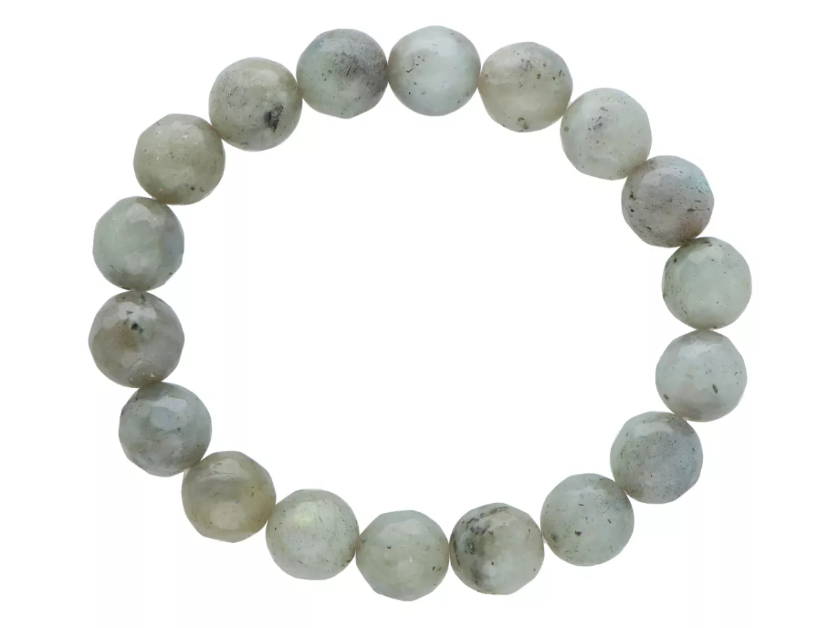 B1W40 BRANSOLETKA LABRADORYT KULE FASETOWANE 10 mm