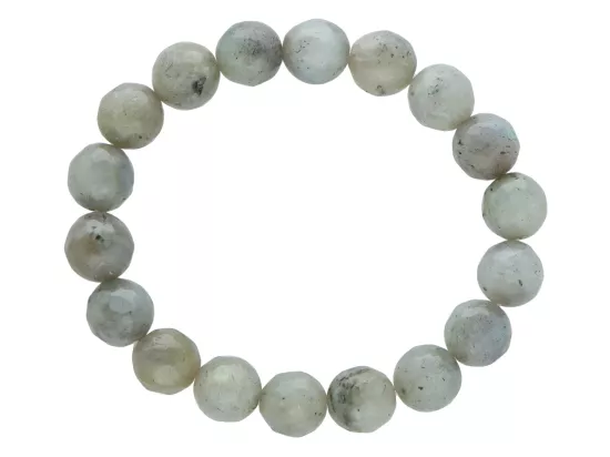 B1W40 BRANSOLETKA LABRADORYT KULE FASETOWANE 10 mm